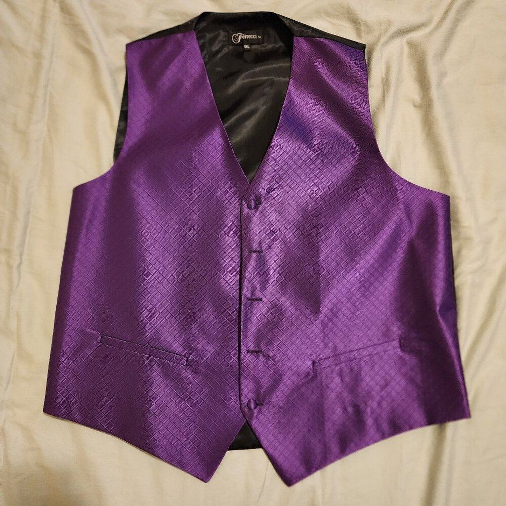 Ferrecci formal vest, 4xl, Purple